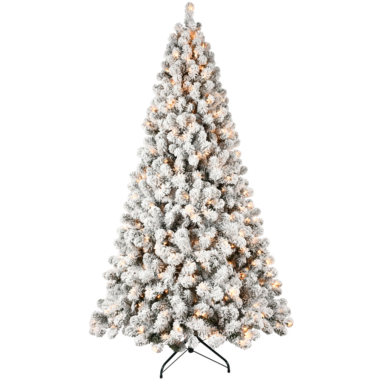 6ft Flocked Pre-Lit Christmas Tree with 300 UL Warm Lights