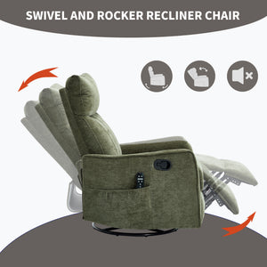 Green Heat Massage Manual Recliner Chair