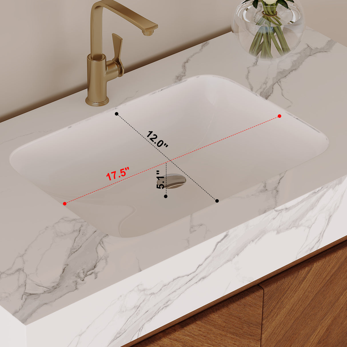 29.9" Modern Free-standing Bathroom Vanity with Ceramic Sink