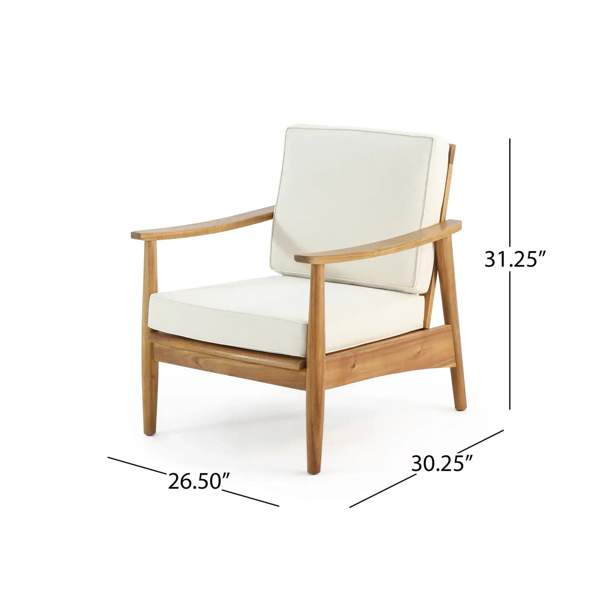 Emmry - Outdoor Acacia Wood Club Chair - Best Buy Furniture