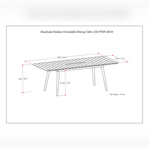 Beachside - Outdoor Extendable Dining Table - Light Teak