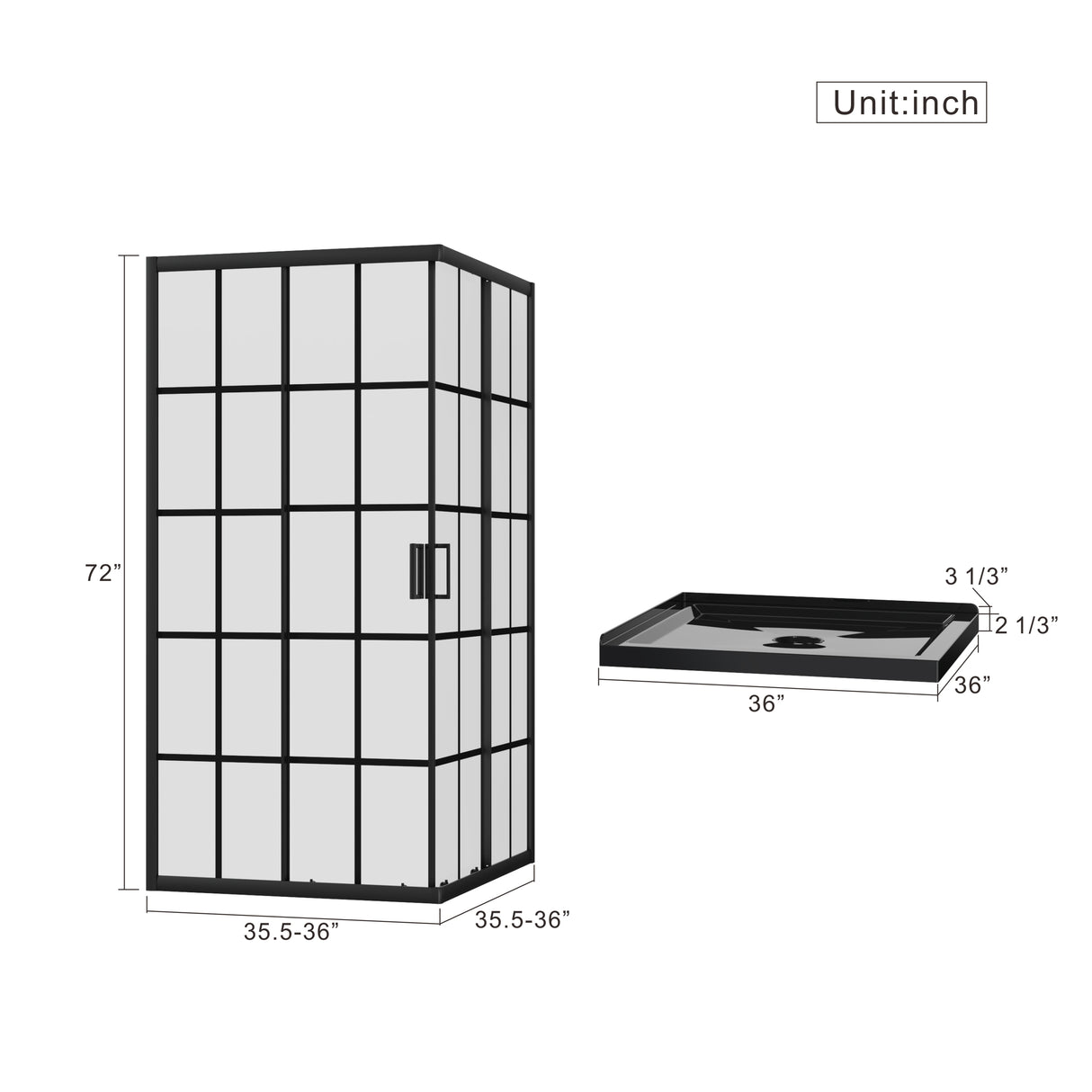 Goodyo Corner Shower Enclosure with Double Sliding Doors