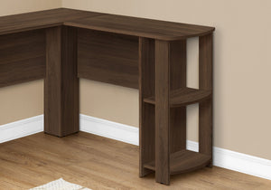 Computer Desk, Home Office, Corner, Storage Shelves, L Shape, Laptop, Contemporary & Modern - Walnut - Best Buy Furniture