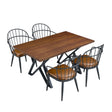 5 Piece Industrial Style Indoor Upholstered Dining Set With Metal Legs - Brown - Best Buy Furniture
