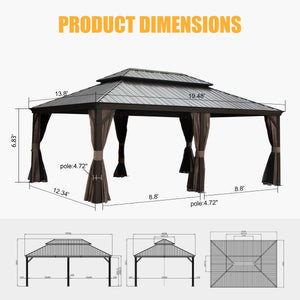 14x20FT Hardtop Gazebo
