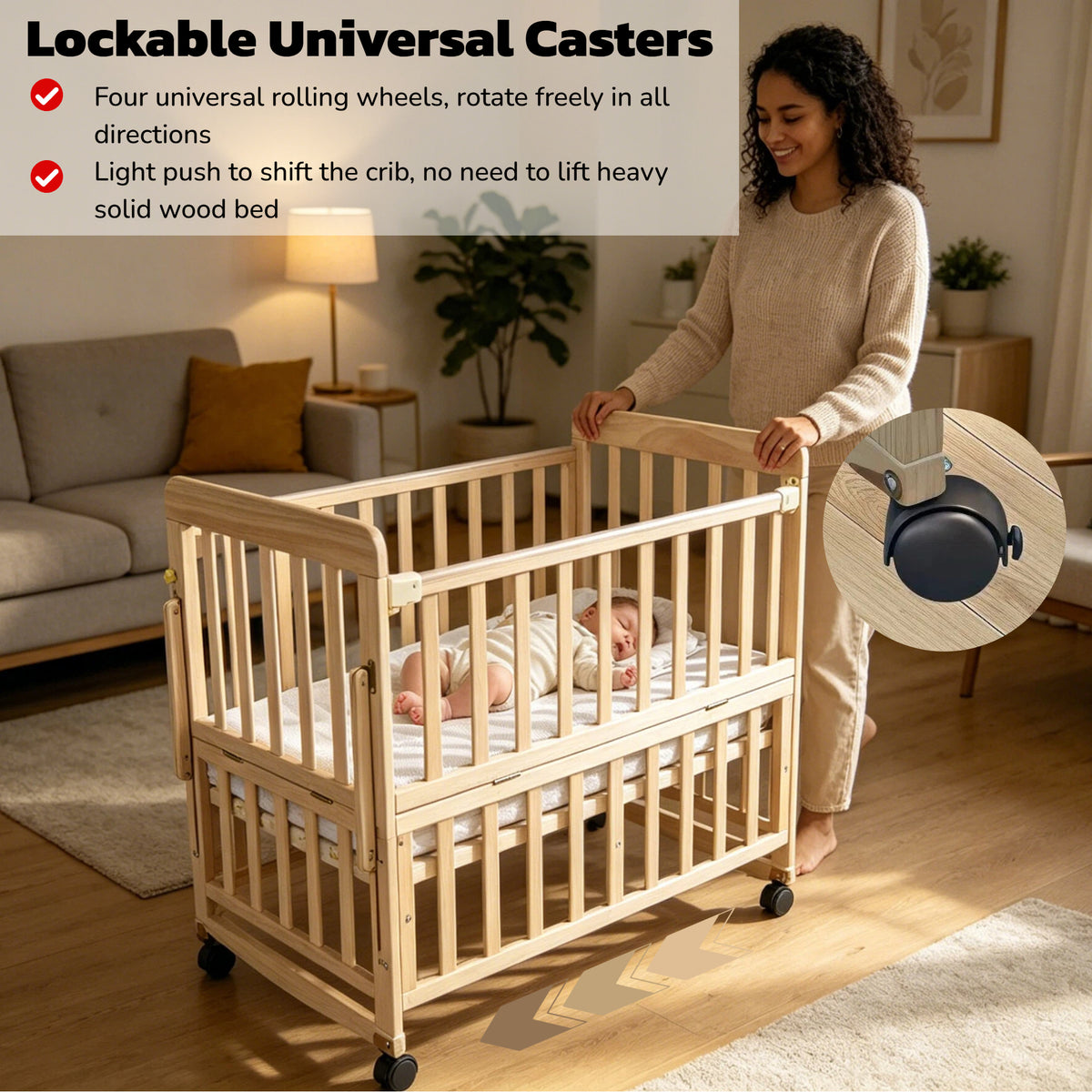 Solid Wood Baby Bassinet