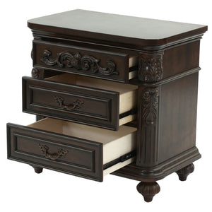 3 Piece Bedroom Set, Majestic Formal Bed With 2 Nightstands