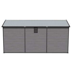 8x14 FT Plastic Outdoor Storage Shed - Lockable Resin Tool Shed with 2 Window & 3 Air vents