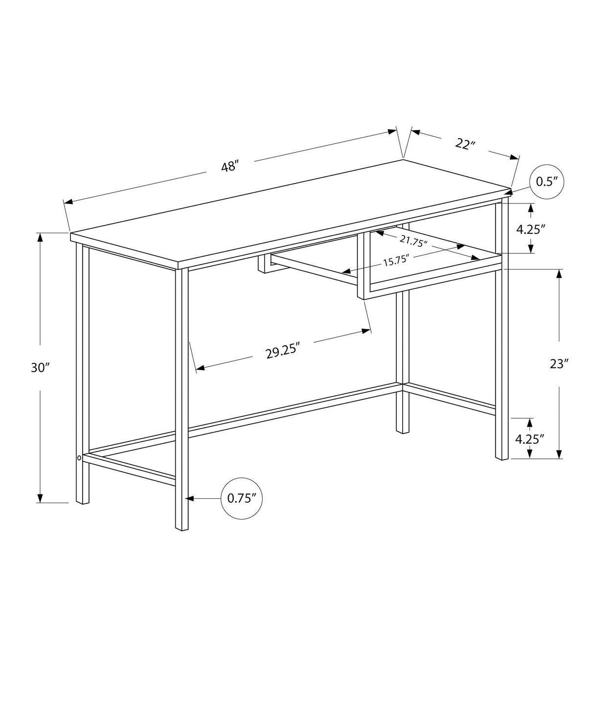 Computer Desk For Home Office, Compact Modern Design, Contemporary & Modern - Best Buy Furniture