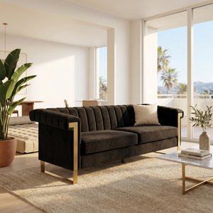 FX-P81B-BK Chesterfield Sofa