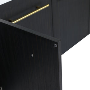 Modern Wall Mounted Bathroom Vanity With Resin Sink And Storage Rack