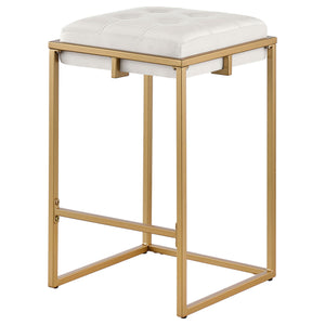 Square Counter Height Stools (Set of 2) - Beige / Gold