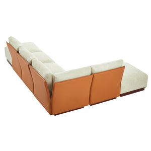Velora 116 in. 6-Piece L Shaped Boucle Modular Sectional Sofa