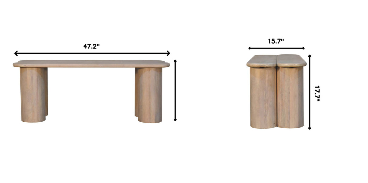 Twin Plank Marble Bench - Marble