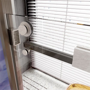 56-60"W x 76"H Frameless Double Sliding Soft-Close Shower Door