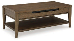 Roanhowe - Rectangular Cocktail Table - Brown - Best Buy Furniture