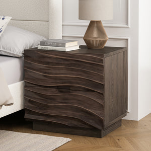Solid Wood Nightstands with 2 Drawers