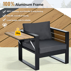 Aluminum Frame Large 4-Piece Outdoor Patio Furniture Set for 5 Person
