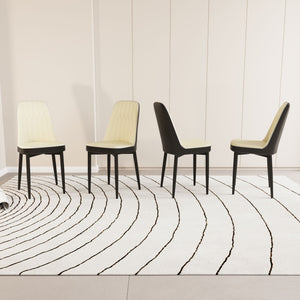 Modern Dining Chair With Cushions And Metal Legs