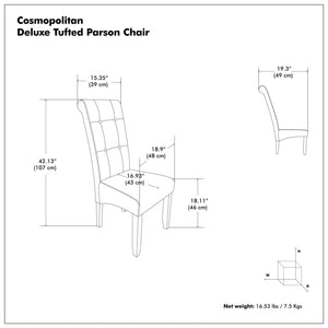 Cosmopolitan - Deluxe Tufted Parson Upholstered Chair (Set of 2)
