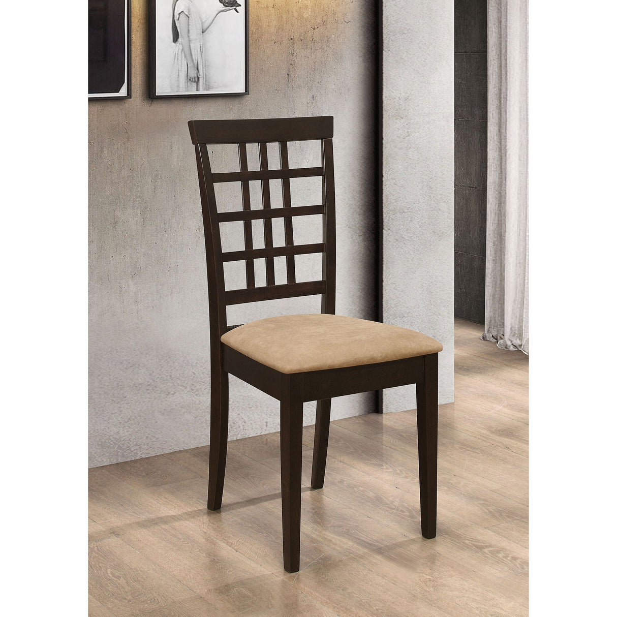Lattice Back Side Chair (Set of 2) - Brown