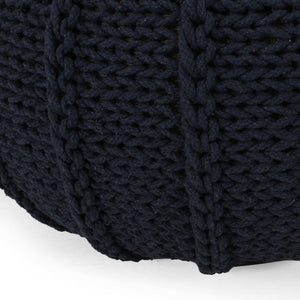 Bordeaux - Knitted Round Pouf Ottoman And Floor Cushion