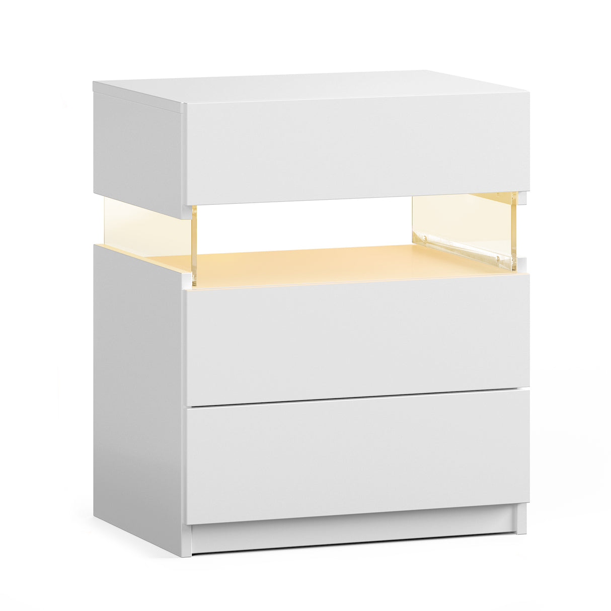 LED Nightstands with 3 Drawers
