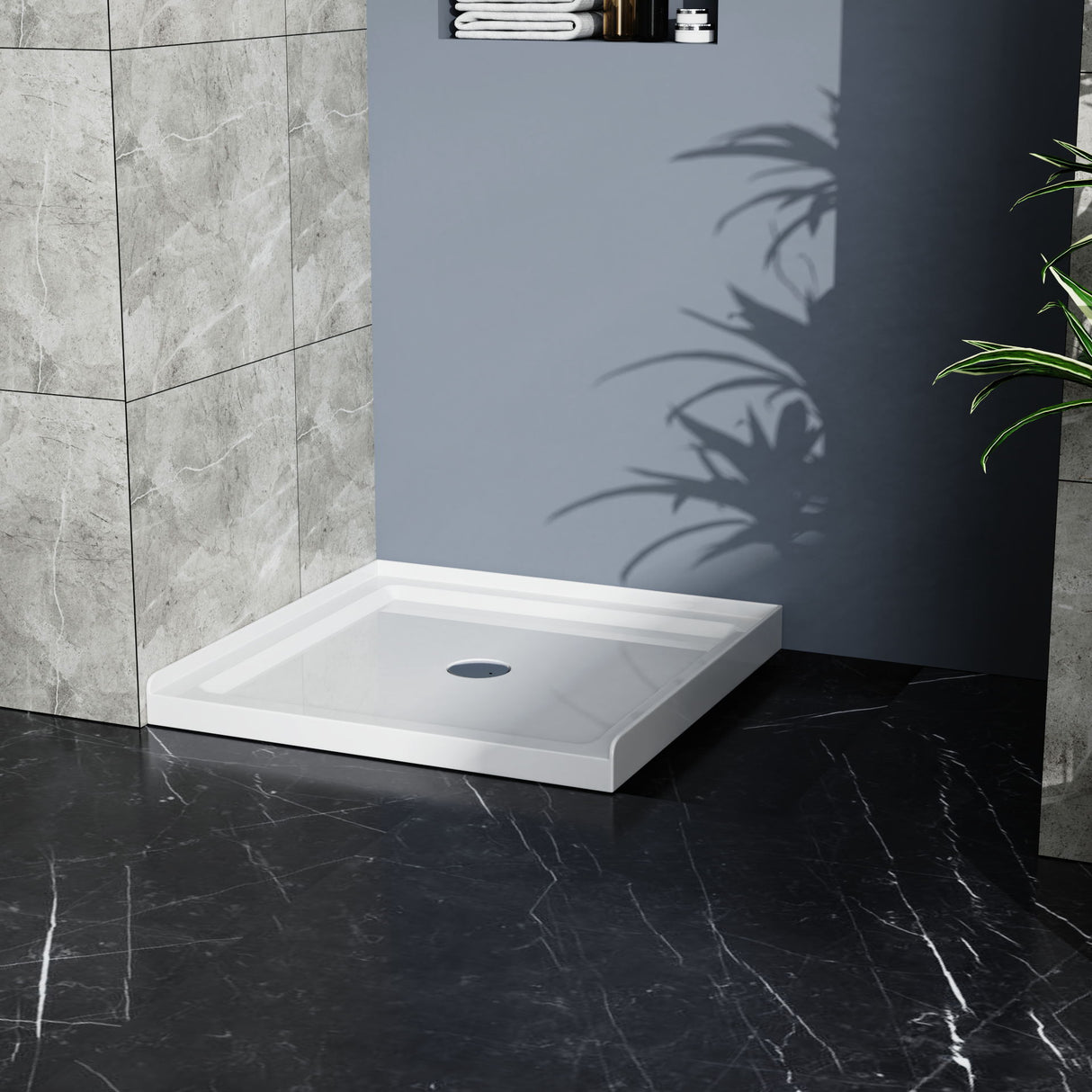 Shower Base With Centered Drain
