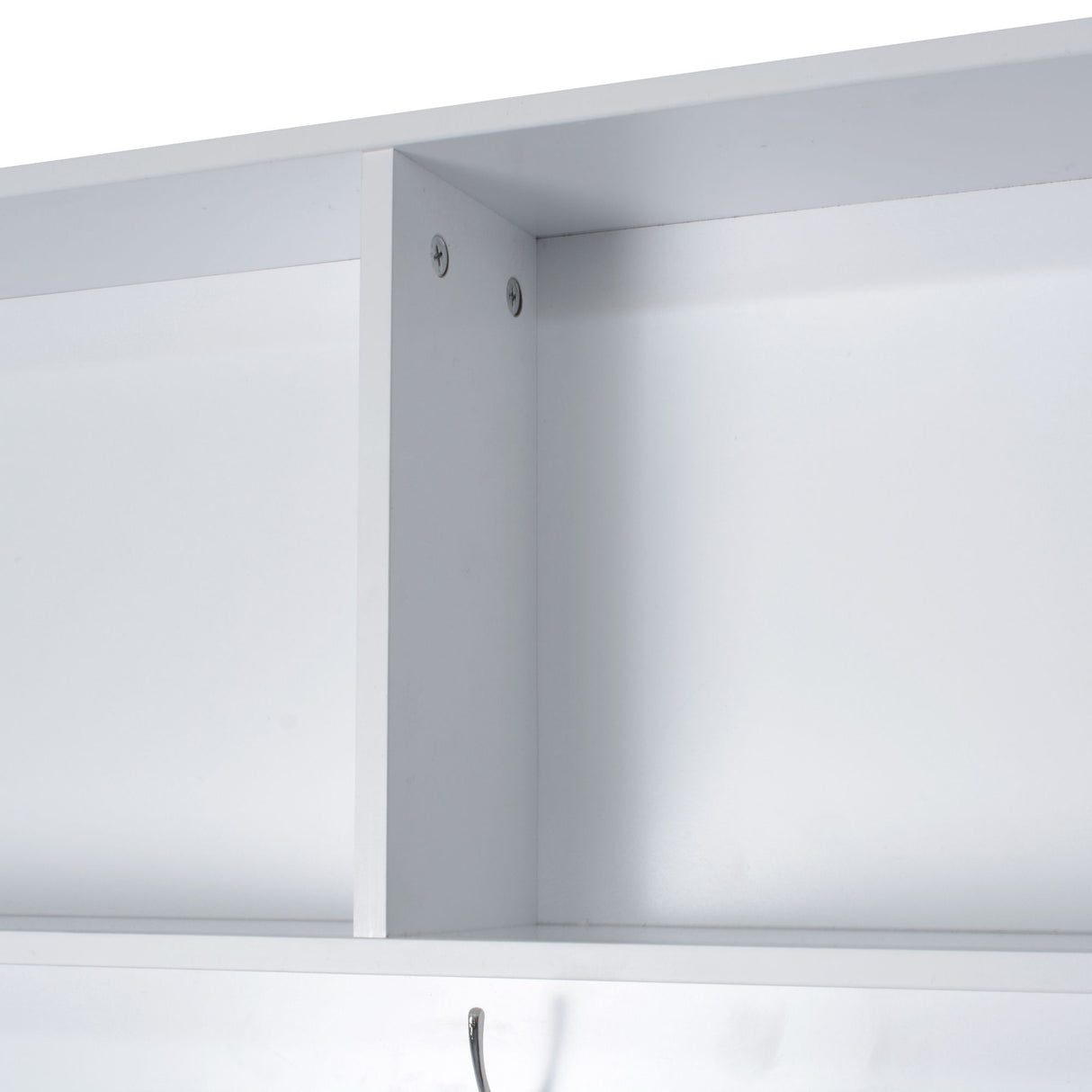 Entryway Bench With Coat Rack, 3 In 1 Design And Adjustable Shelves