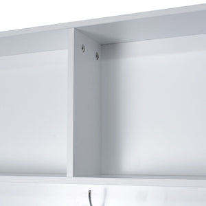 Entryway Bench With Coat Rack, 3 In 1 Design And Adjustable Shelves