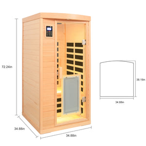 Low EMF Hemlock Wood Far-Infrared Indoor Sauna Room