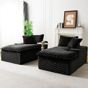 Double Chaise Lounge With Full Compressed Sponge