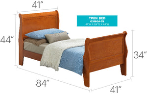 Louis Phillipe - Panel Sleigh Bed