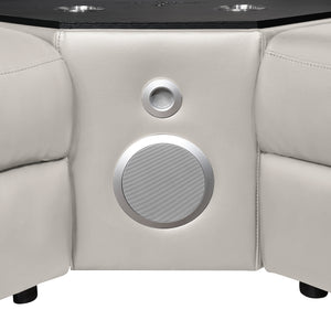 Nova Modern Style Sectional with Console, Wedge, and Bluetooth