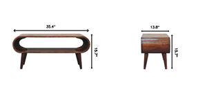 Solid Wood Amaya Nordic Style Coffee Table, Open Storage