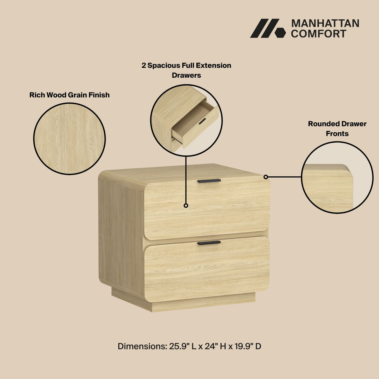 Chrystie - Modern Nightstand