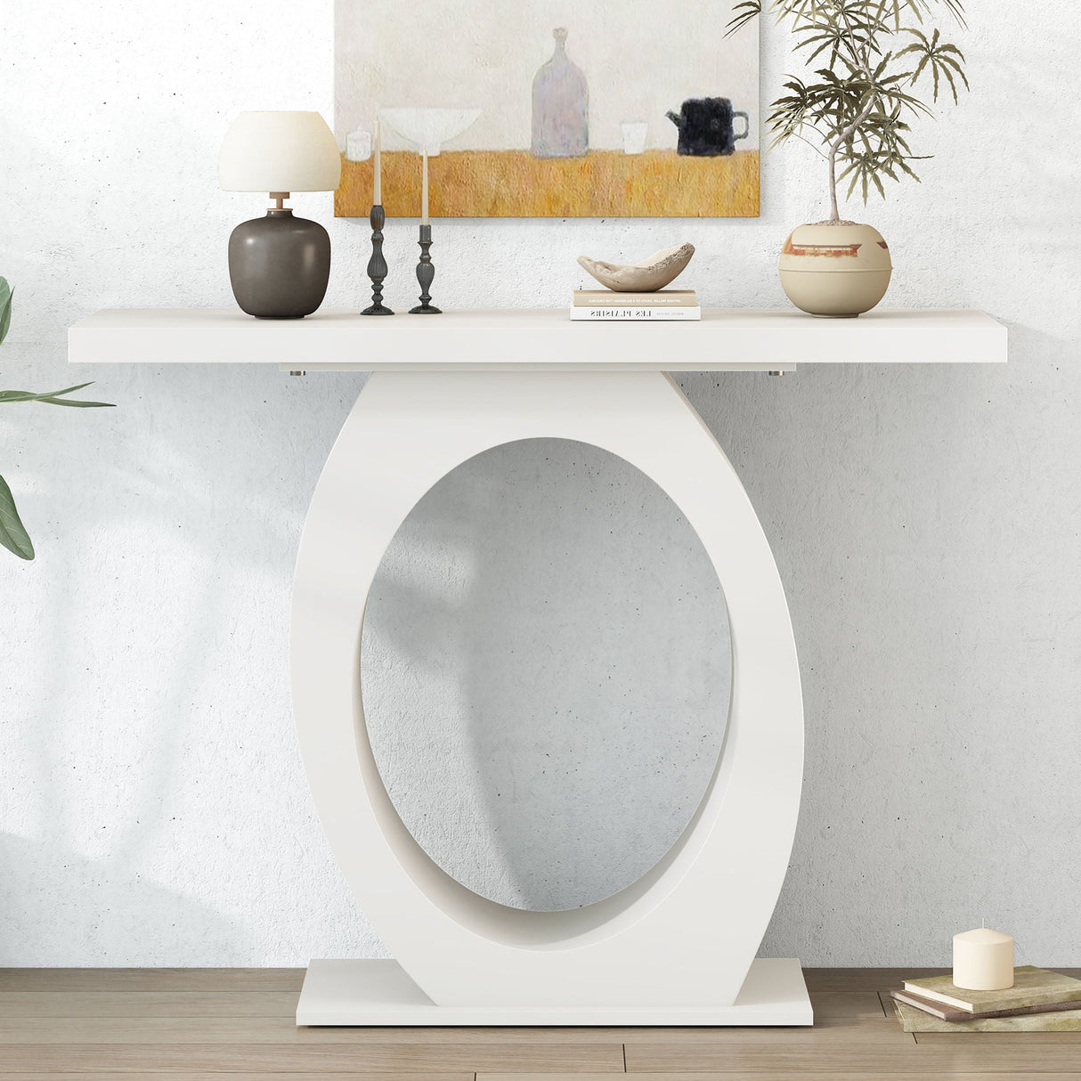 Console Table With Oval Base And Reinforced Bottom Plate - Best Buy Furniture