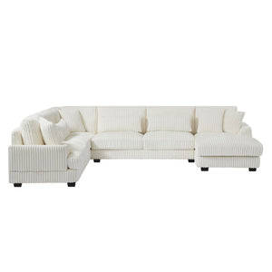 Oversized Sectional Sofa U - Shaped Sofa Couch Modern Sofa Upholstered In Soft With A Chaise Lounge For Living Room