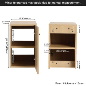 Floating Bathroom Vanity Single Door Base Cabinet, Wall Mounted Storage - Light Oak