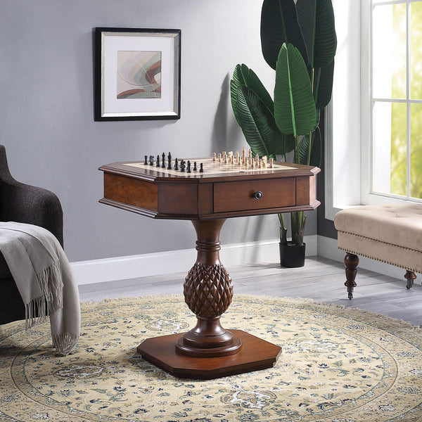 Bishop - Reversible Chess Checker Game Table With Game Tray (Chess Fingures Not Included) - Cherry - Best Buy Furniture