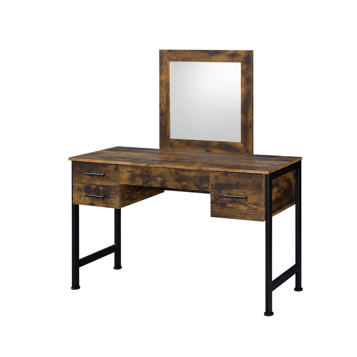Juvanth - Rustic Vanity Desk Mirror - Oak - Best Buy Furniture