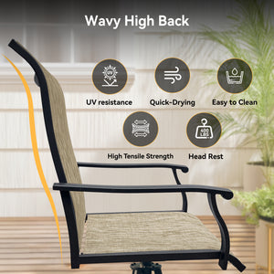 Outdoor Patio Furniture Set for 4 with Swivel Chairs