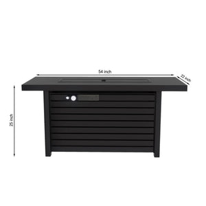 Outdoor Fire Pit Table & Lid - Black