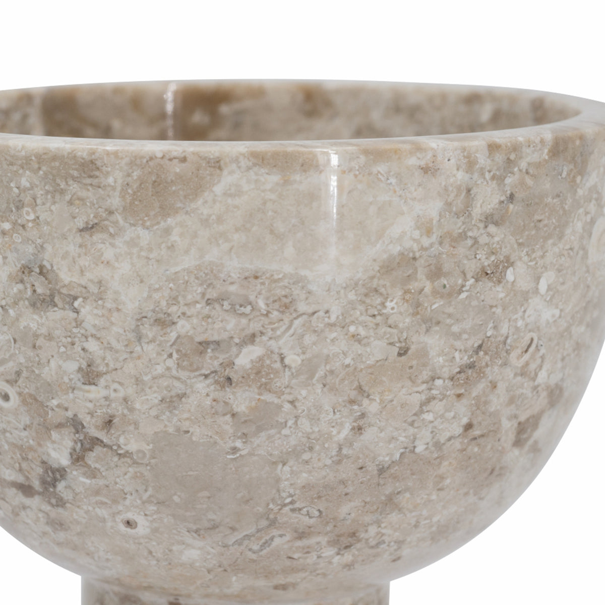 D6x6" Round Marble Pedestal Bowl