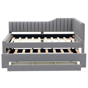 Upholstered Daybed With Trundle And 3 Drawers