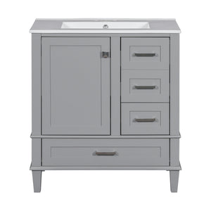 Bathroom Vanity, Modern Bathroom Cabinet With Sink Combo Set, Bathroom Storage Cabinet With A Soft Closing Door And 3 Drawers, Solid Wood Frame