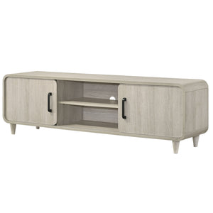 TV Stand With Sliding Doors And Handles, Living Room Furniture - Antique White