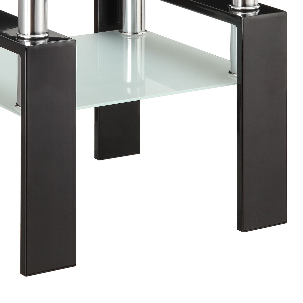 Samantha - 1 Shelf Square End Table - Black