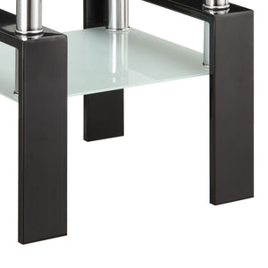 Samantha - 1 Shelf Square End Table - Black