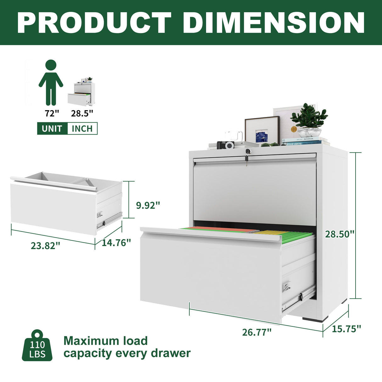 Premium Drawer Metal Lateral File Cabinet With Lock